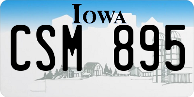 IA license plate CSM895