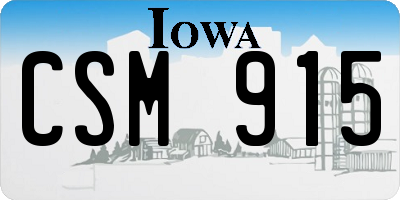 IA license plate CSM915