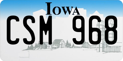 IA license plate CSM968