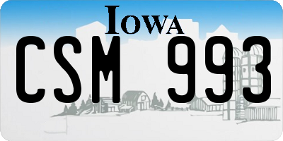 IA license plate CSM993