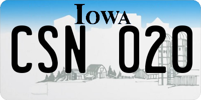 IA license plate CSN020