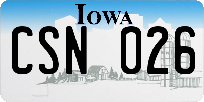 IA license plate CSN026