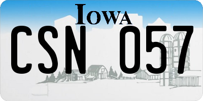 IA license plate CSN057