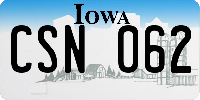 IA license plate CSN062