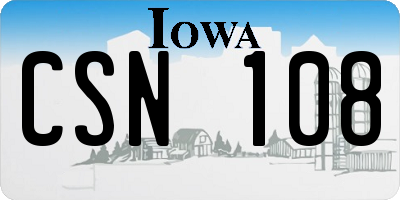 IA license plate CSN108