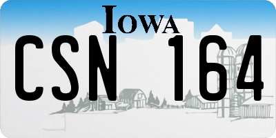 IA license plate CSN164
