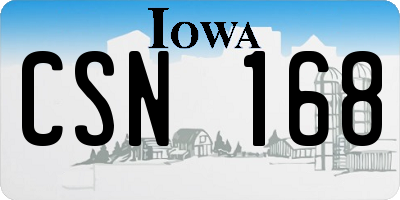IA license plate CSN168