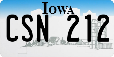 IA license plate CSN212