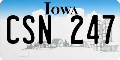 IA license plate CSN247