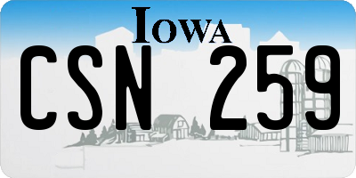 IA license plate CSN259