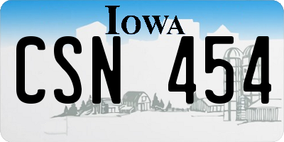 IA license plate CSN454