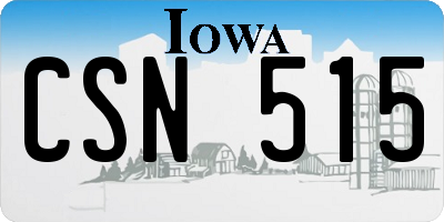 IA license plate CSN515