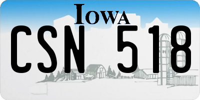 IA license plate CSN518