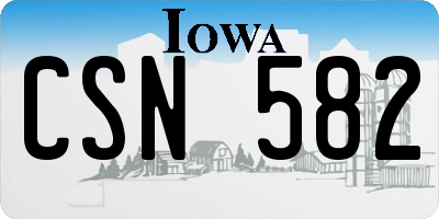 IA license plate CSN582