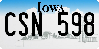 IA license plate CSN598