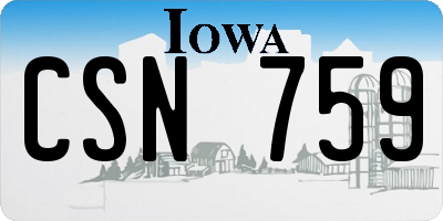 IA license plate CSN759