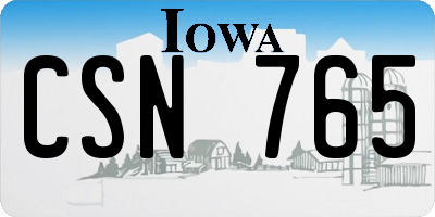 IA license plate CSN765