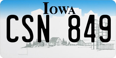 IA license plate CSN849