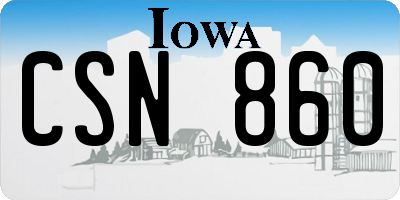 IA license plate CSN860