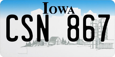 IA license plate CSN867