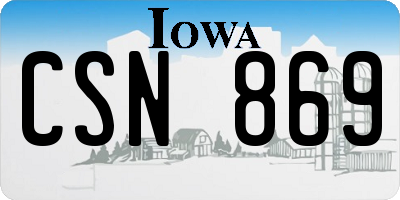 IA license plate CSN869