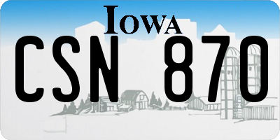 IA license plate CSN870