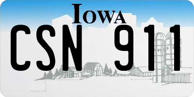 IA license plate CSN911
