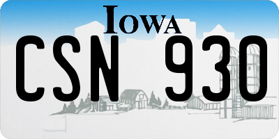 IA license plate CSN930