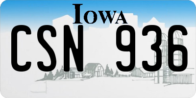 IA license plate CSN936
