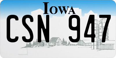 IA license plate CSN947