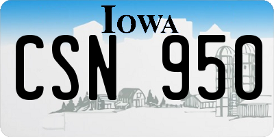IA license plate CSN950