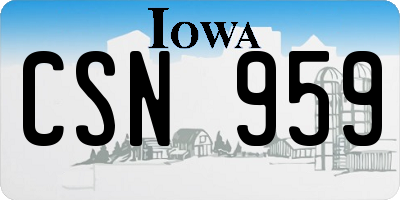 IA license plate CSN959