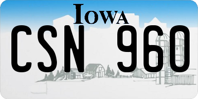 IA license plate CSN960