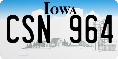 IA license plate CSN964