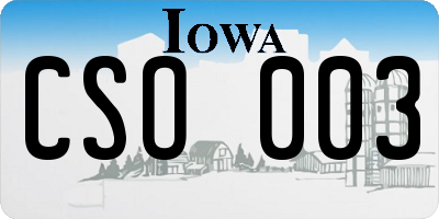 IA license plate CSO003