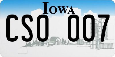 IA license plate CSO007