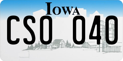 IA license plate CSO040