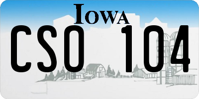 IA license plate CSO104