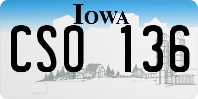 IA license plate CSO136
