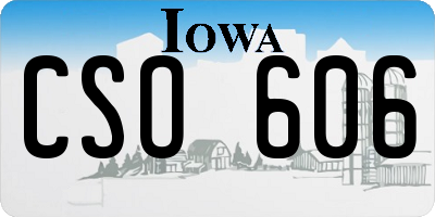 IA license plate CSO606