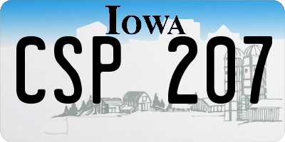 IA license plate CSP207
