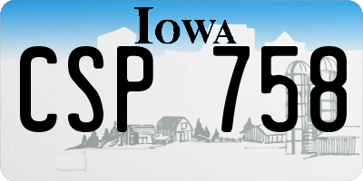 IA license plate CSP758