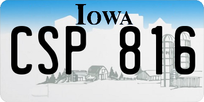 IA license plate CSP816
