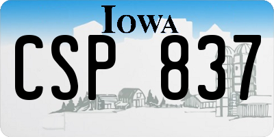 IA license plate CSP837