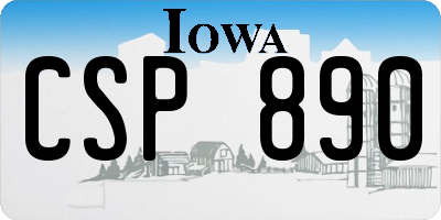 IA license plate CSP890