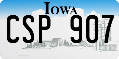 IA license plate CSP907