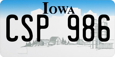 IA license plate CSP986