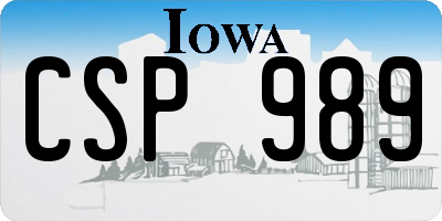 IA license plate CSP989
