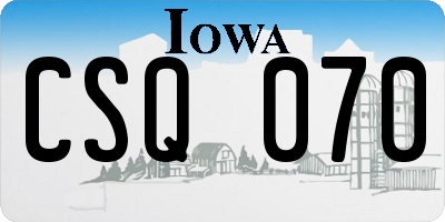 IA license plate CSQ070