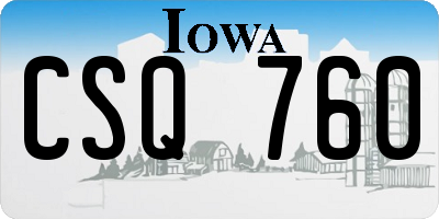 IA license plate CSQ760